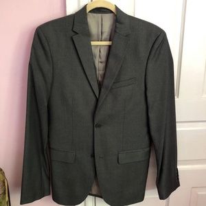 H&M Suit Jacket Charcoal - 100% Marlane Wool 36R